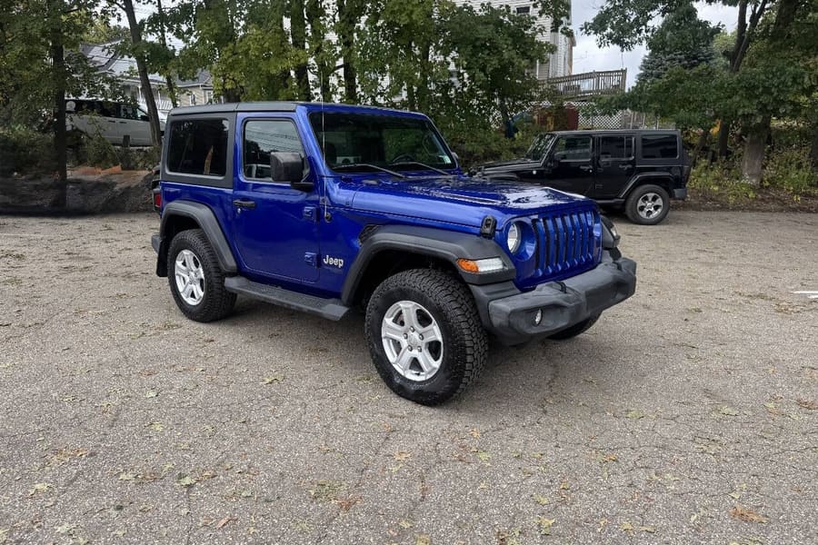 2018 Jeep Wrangler in Ocean Blue Metallic Clear Coat for sale at Iron Wolf Motors in Worcester, MA